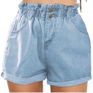 High waisted denim shorts